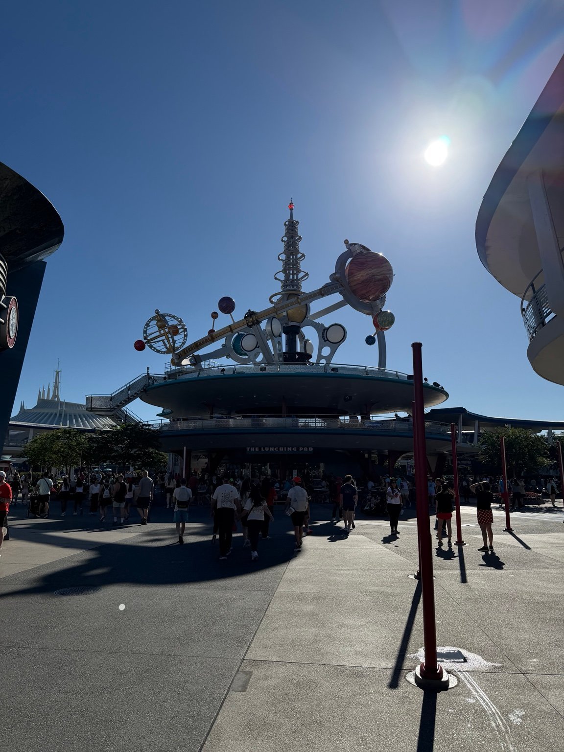 Exterior of Epcots The Land Pavilion with Spaceship Earth visible in background at Disney World